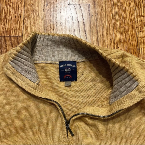 Bill’s Khakis Yellow 1/4 Quarter Zip Sweater XL - Picture 2 of 6
